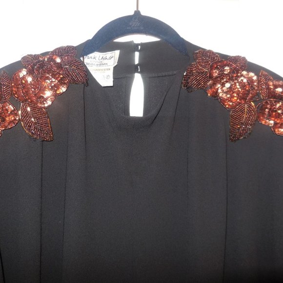 1980s Vintage Frank Usher London Dress Maxi - Picture 2 of 7